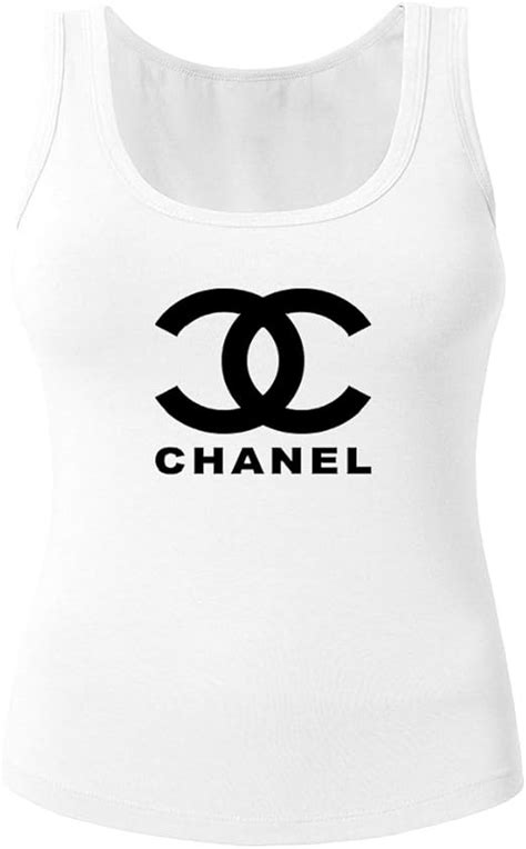 chanel logo t shirt|Chanel logo tank top.